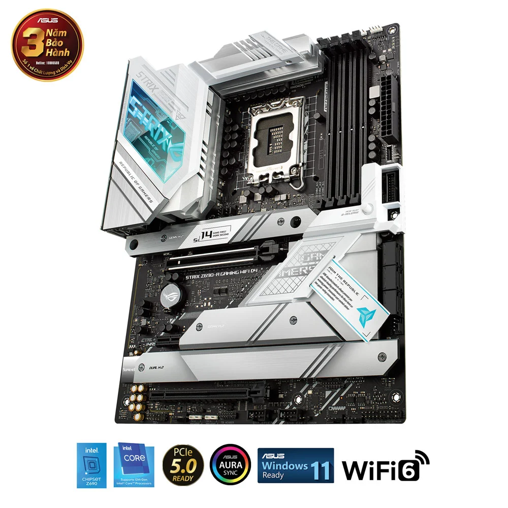 ASUS ROG STRIX Z690-A GAMING WIFI (Intel Z690, Socket 1700, ATX, 4 khe Ram DDR4)