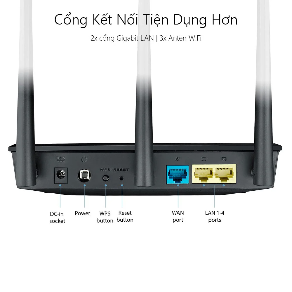 Bộ định tuyến WiFi 5 ASUS RT-AC53 Chuẩn AC750