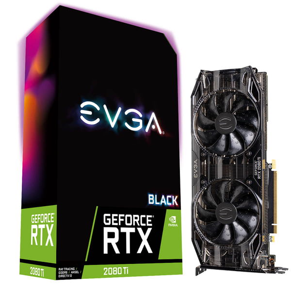 Evga Geforce RTX 2080 Ti Black Edition Gaming, 11G-P4-2281-Kr, 11GB Gddr6, Dual Hdb Fans, RGB Led, Metal Backplate