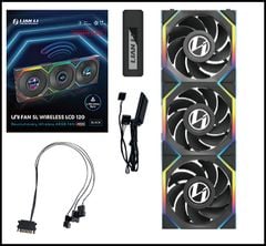 FAN  Lian-Li UNI Fan SL Wireless LCD 120 Triple Black ( Bộ 3 fan )