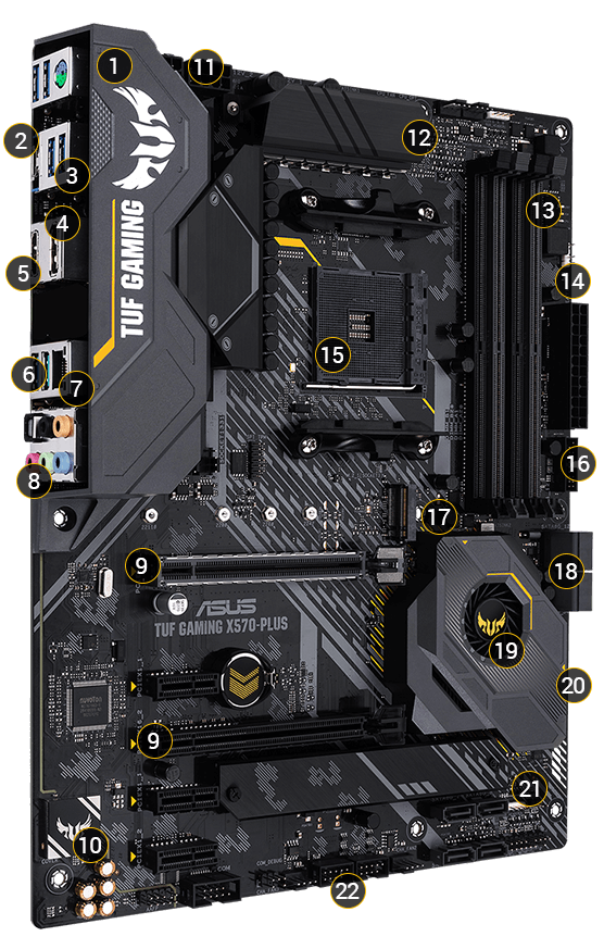 Mainboard ASUS TUF GAMING X570 PLUS (AMD X570, Socket AM4, ATX, 4 khe RAM DDR4)