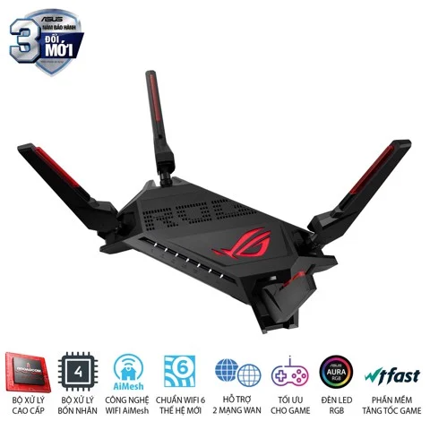 Bộ định tuyến WiFi 6 Asus ROG GT-AX6000 chuẩn AX6000 (Chuyên Gaming)