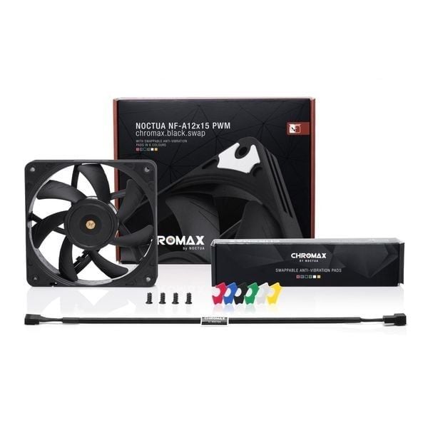 Quạt Fan Case 12cm Noctua NF-A12x15 PWM Chromax Black Swap Slim fan