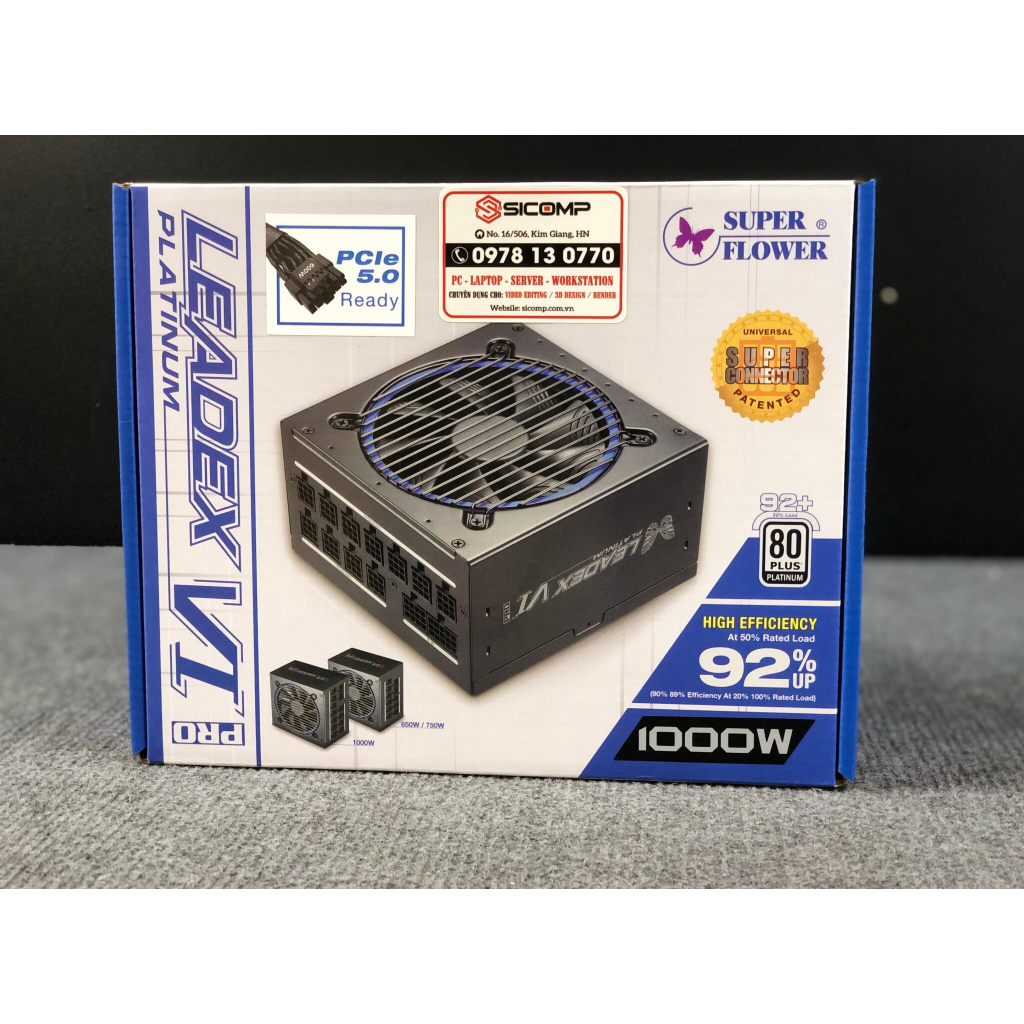 Bộ nguồn vi tính Leadex VI Platinum Pro 1000W White 80 Plus Platinum SF-1000F14PE(WH) Super Flower