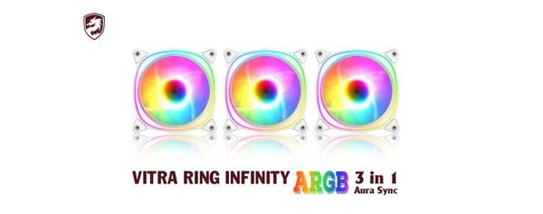 FAN VITRA RING INFINITY ARGB 3 IN 1 AURA SYNC WHITE
