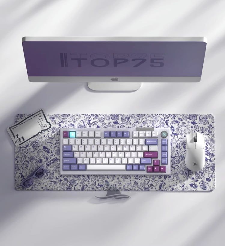 Bàn phím Darmoshark TOP 75 Tri-mode RGB White