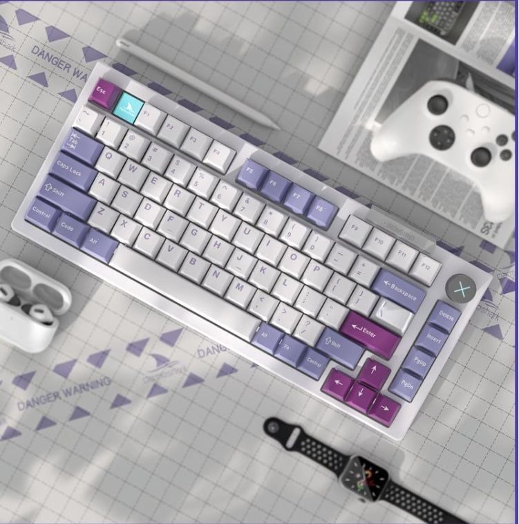 Bàn phím Darmoshark TOP 75 Tri-mode RGB White