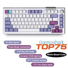 Bàn phím Darmoshark TOP 75 Tri-mode RGB White