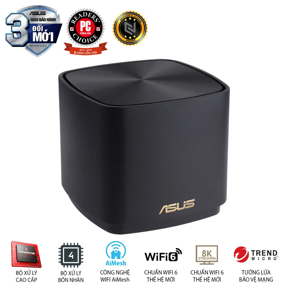 Bộ định tuyến MESH Asus ZenWiFi AX Mini XD4 (B-2-PK) chuẩn AX1800 ( 1 bộ 2 chiếc )