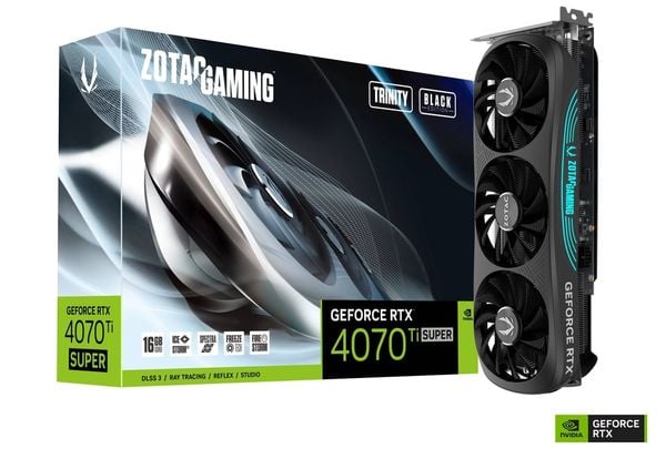 Card màn hình ZOTAC GAMING GeForce RTX 4070 Ti SUPER Trinity Black Edition 16GB GDDR6X