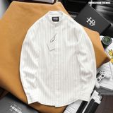  Áo sơ mi nam Heboz cổ trụ stripped linen 3M - 00002598 