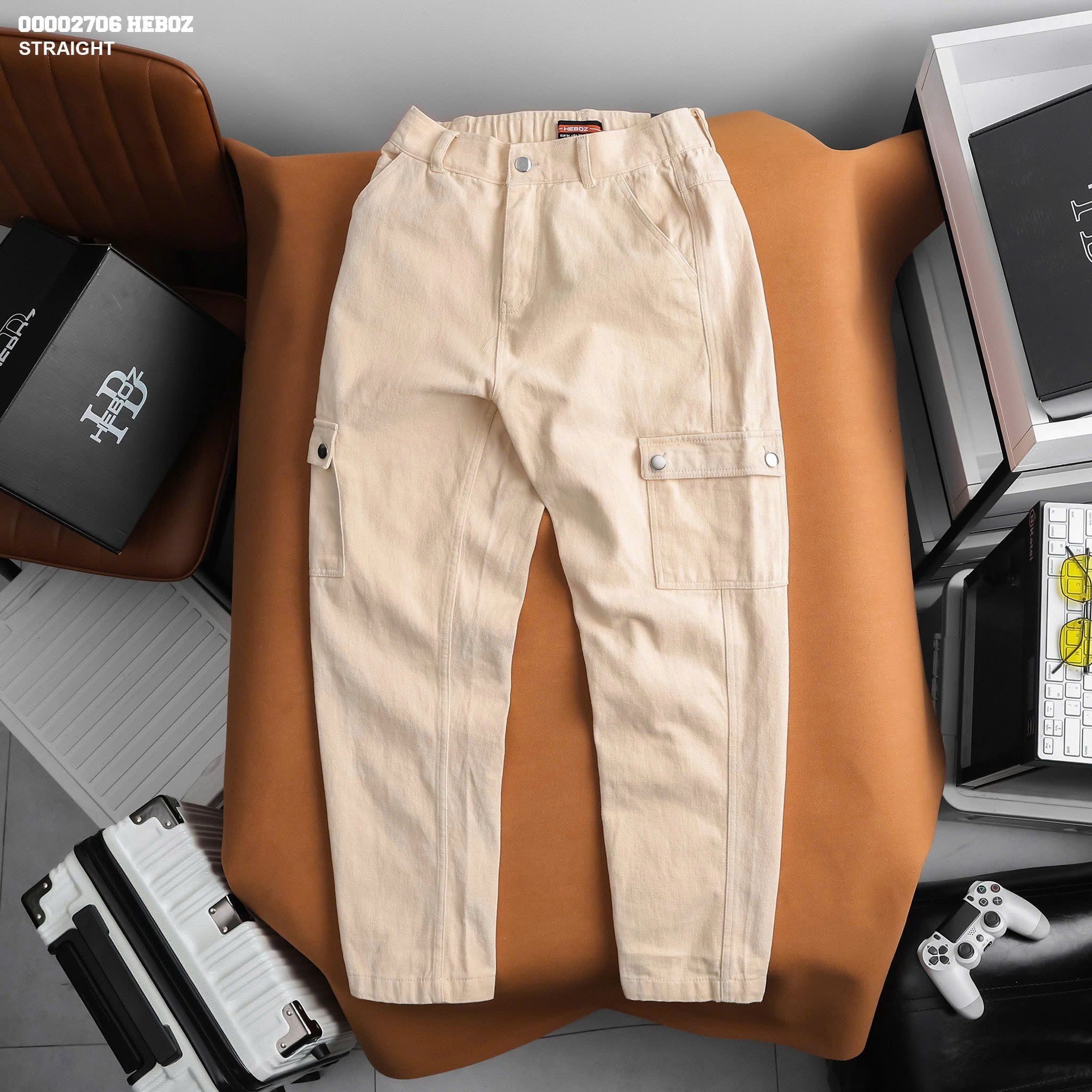 Quần kaki nam Heboz cargo straight 3M - 00002706 