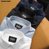  Áo sơ mi nam Heboz gân chéo giấu cúc 4M - 00002624 