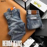  Quần jean nam Heboz dáng slim trơn D044 - 00002748 