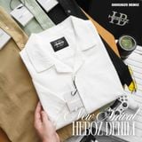  Áo sơ mi nam Heboz cổ pijama kaki 5M - 00002625 