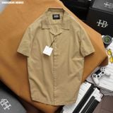  Áo sơ mi nam Heboz cổ pijama kaki 5M - 00002625 