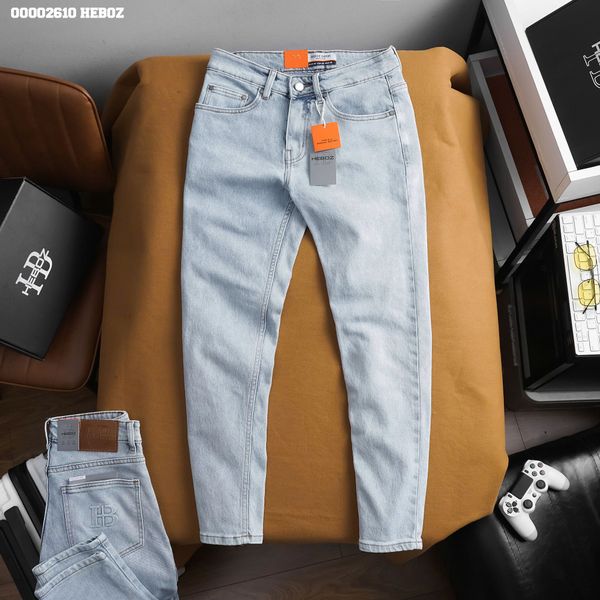  Quần jean nam Heboz form slim trơn D005 - 00002610 