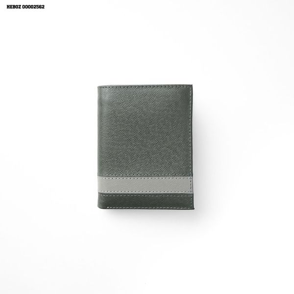  Ví da nam Heboz sọc đứng RÊU - 00002562 