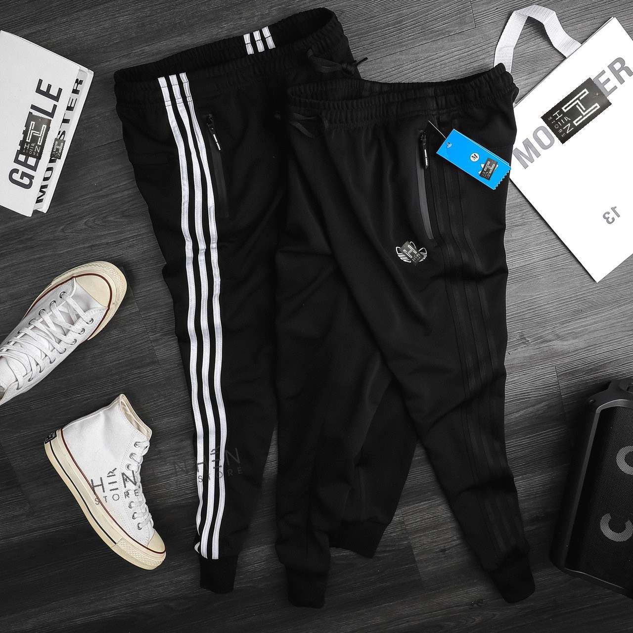  Quần jogger A.didas thun sọc ba lá 2M 