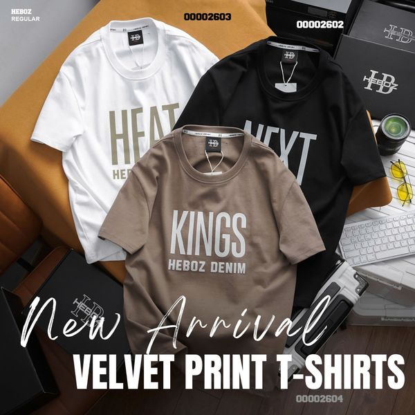  Áo thun nam Heboz print velvet Next (ĐEN) - 00002602 