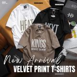  Áo thun nam Heboz print velvet Kings (NÂU) - 00002604 