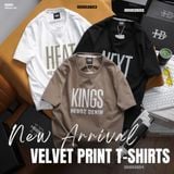  Áo thun nam Heboz print velvet Heat (TRẮNG) - 00002603 