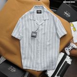  Áo sơ mi nam Heboz cổ pijama linen stripped 4M - 00002596 