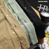  Áo sơ mi nam Heboz cổ pijama kaki 5M - 00002625 