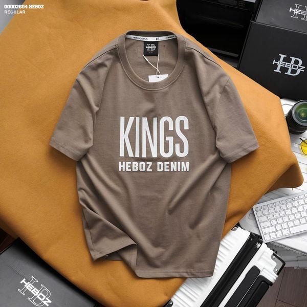  Áo thun nam Heboz print velvet Kings (NÂU) - 00002604 