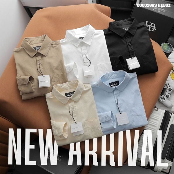  Áo sơ mi nam Heboz kaki 1T 5M - 00002669 