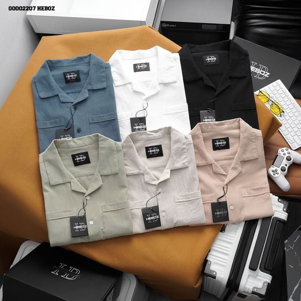  Áo sơ mi nam Heboz cổ pijama pocket 3M - 00002207 