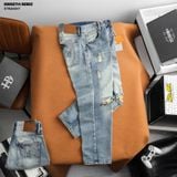  Quần jean nam Heboz dáng suông rách D028 - 00002714 