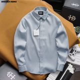  Áo sơ mi nam Heboz gân chéo giấu cúc 4M - 00002624 