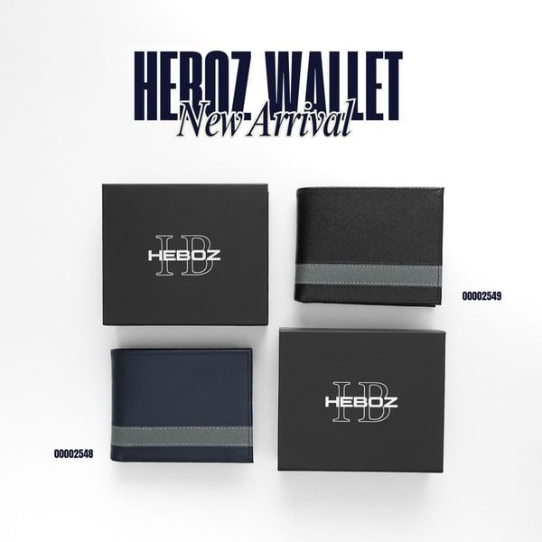  Ví da nam Heboz sọc ngang navy - 00002549 