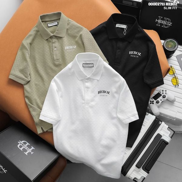 Áo polo nam HEBOZ dệt caro 3M - 000002711 