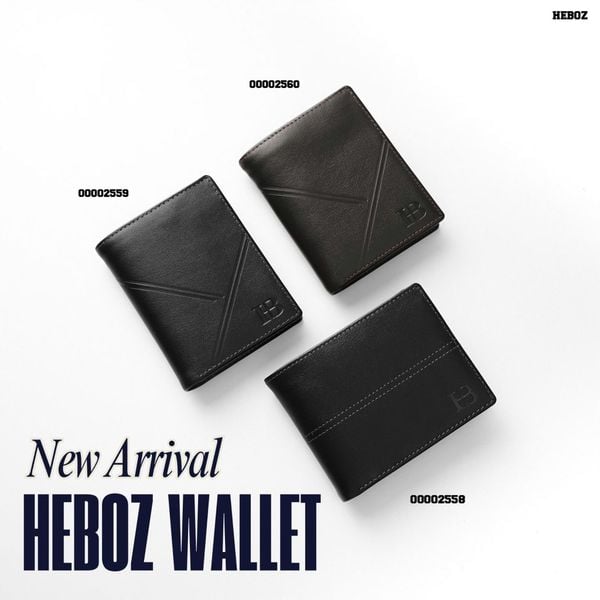  Ví da nam Heboz dáng đứng-Nâu 11 - 00002560 