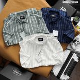  Áo sơ mi nam Heboz ngắn tay stripped linen 3M - 00002597 
