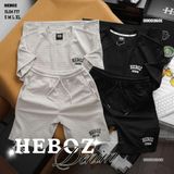  Quần short nam Heboz thun bộ hoạ tiết chìm 2M - 00002600 