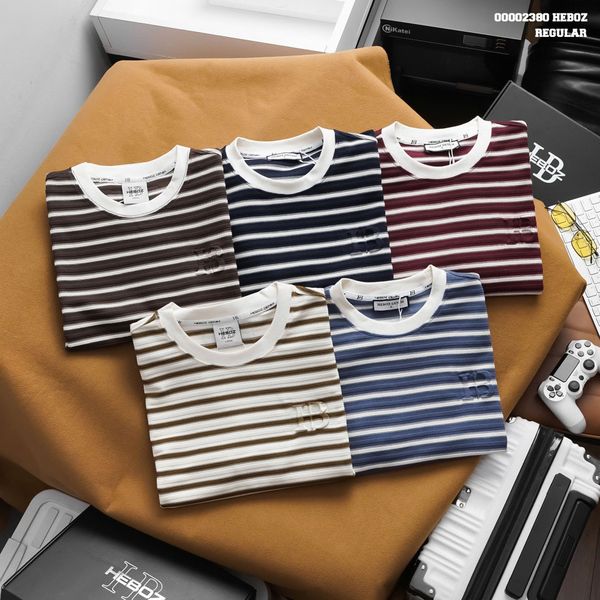  Áo thun nam Heboz sọc cotton 3M - 00002380 