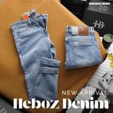  Quần jean nam Heboz dáng slim trơn D008 - 00002615 