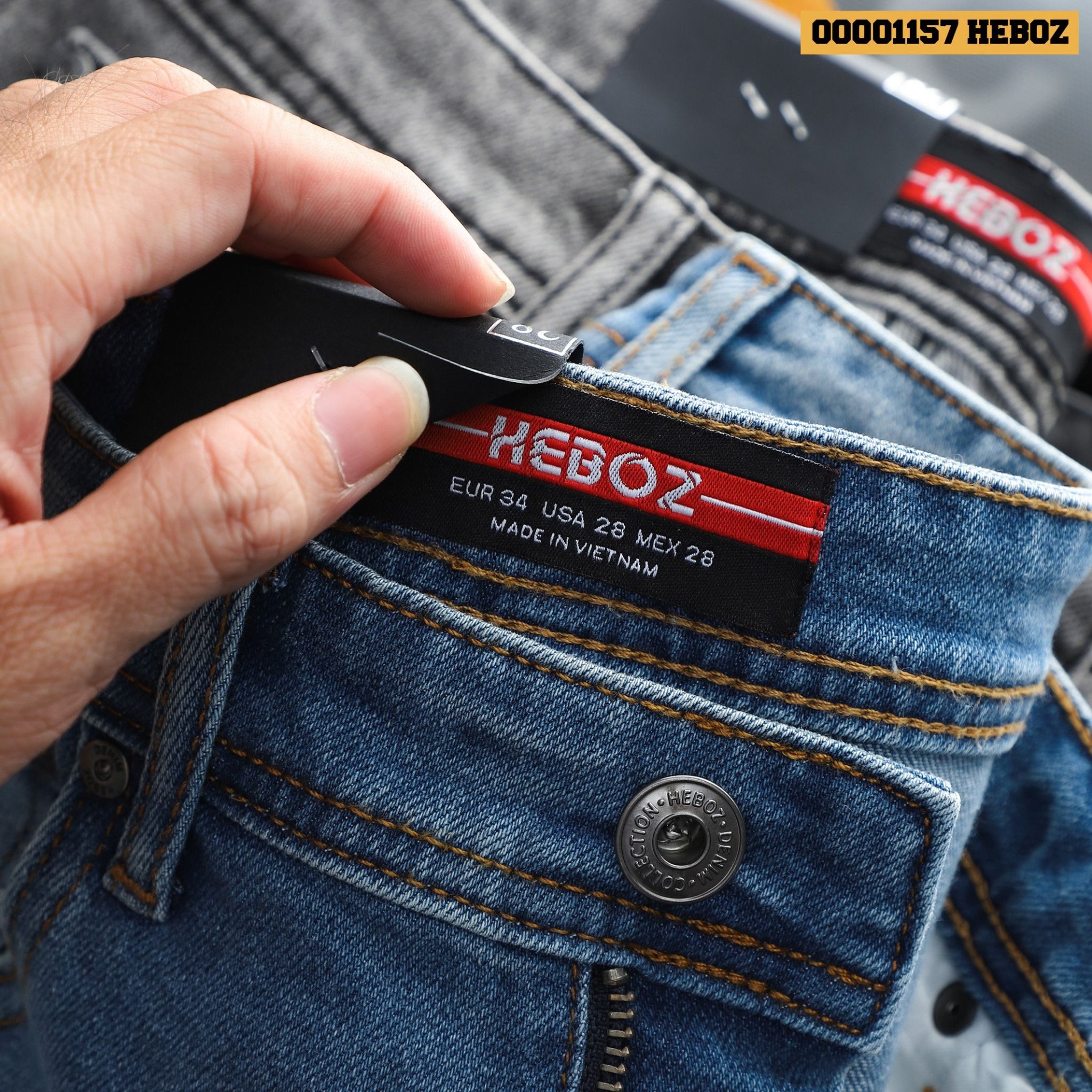  Quần short jean rách basic Heboz 4M - 00001157 