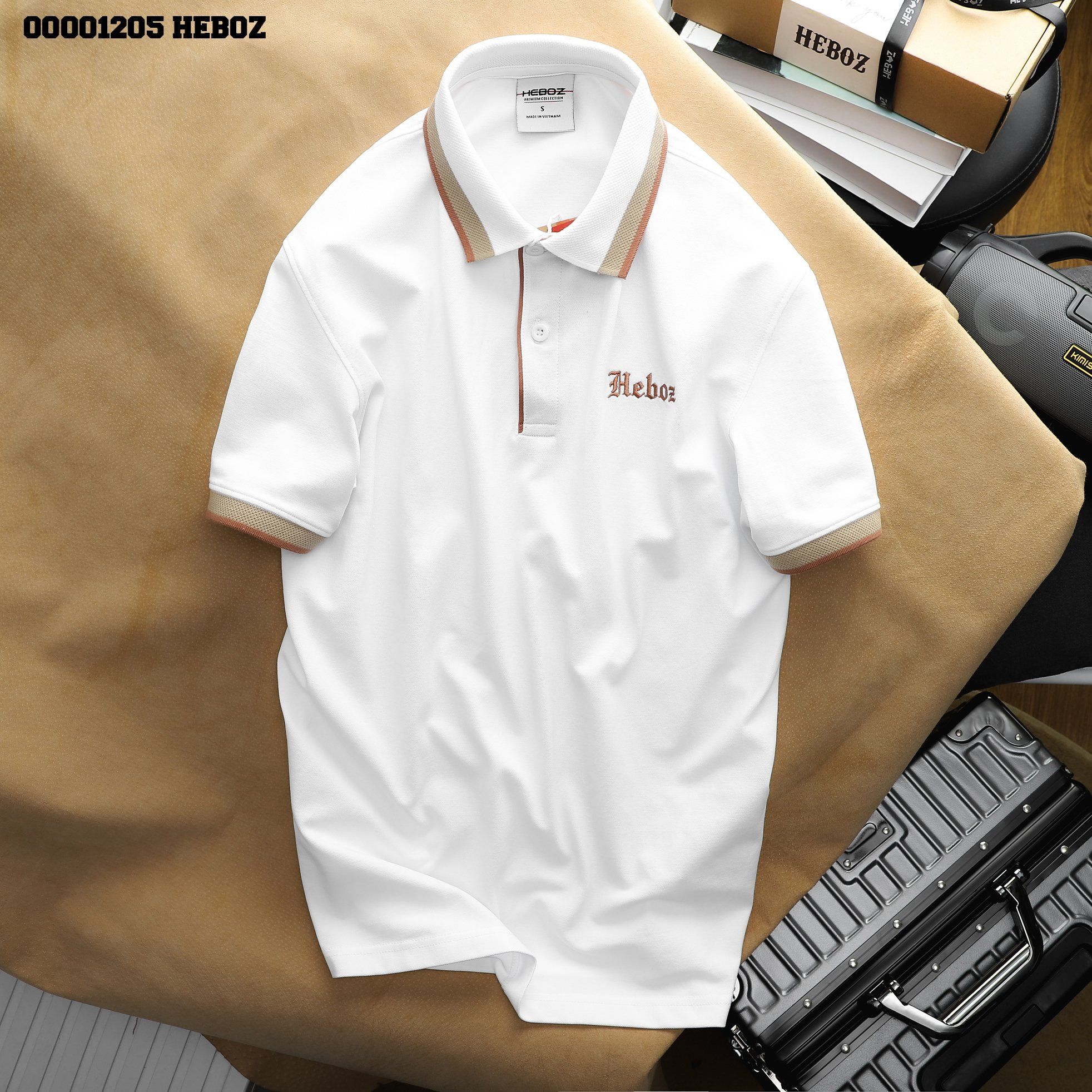  Áo polo cotton phối cổ Heboz 6M - 00001205 