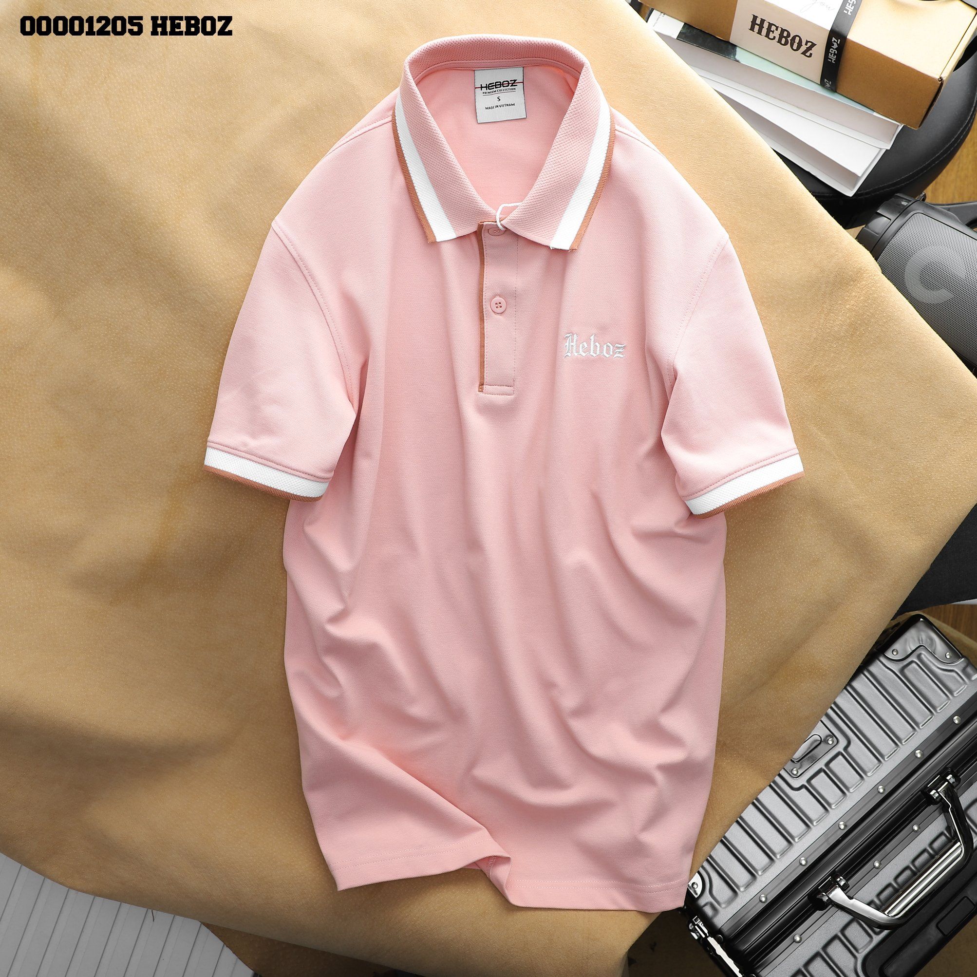  Áo polo cotton phối cổ Heboz 6M - 00001205 