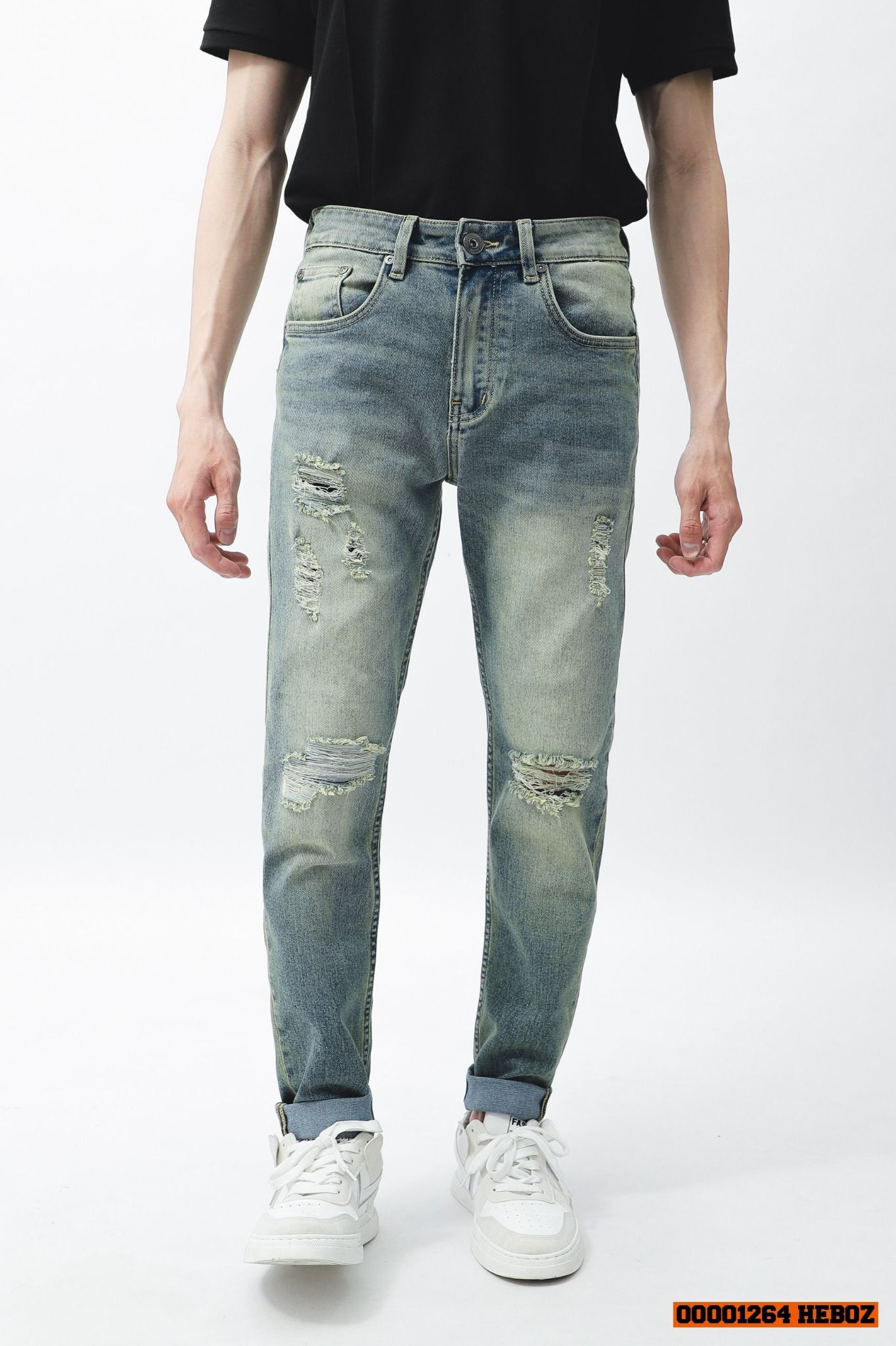  Quần jean slim basic G03 Heboz(RÁCH) - 00001264 