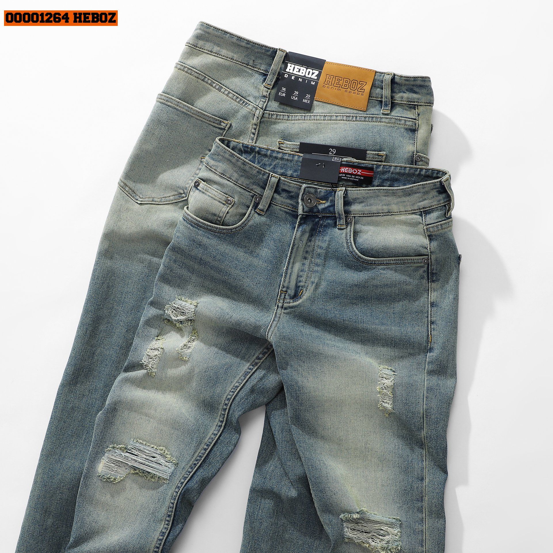  Quần jean slim basic G03 Heboz(RÁCH) - 00001264 