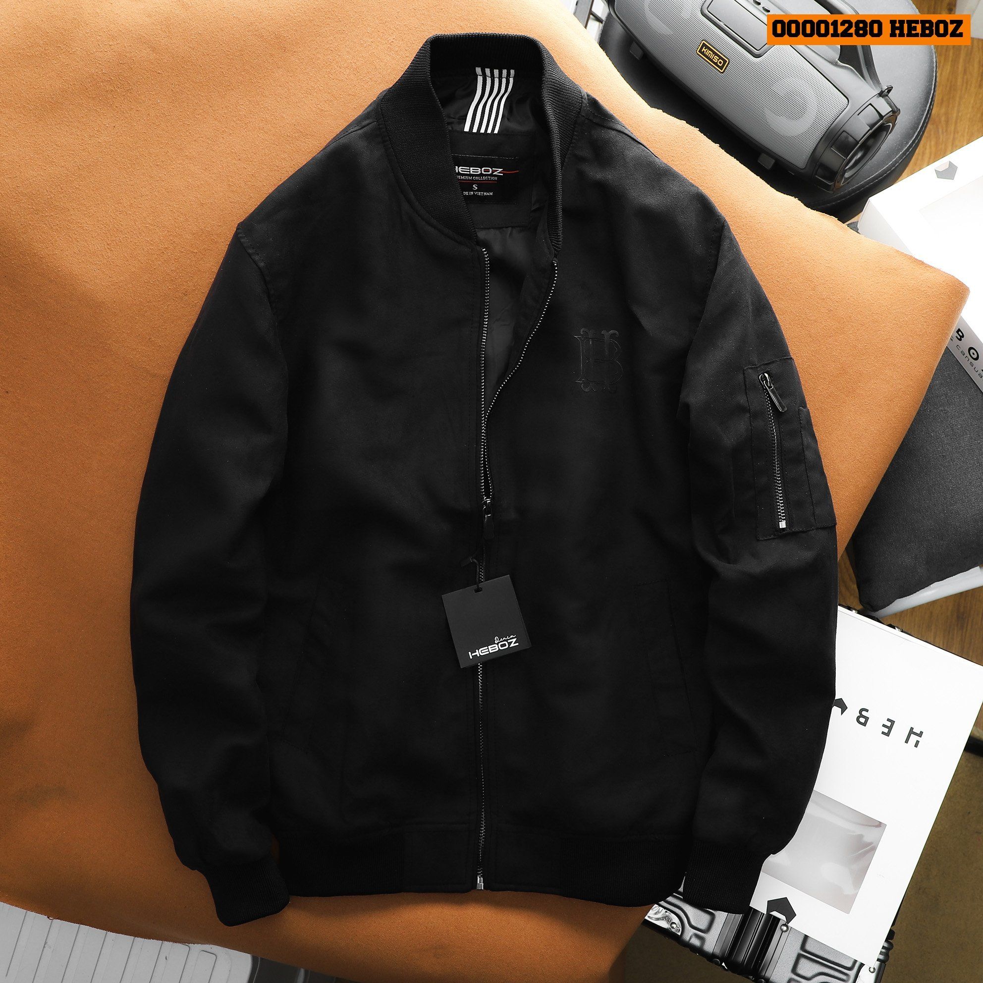  Áo bomber da lộn mỏng logo Heboz 5M - 00001280 