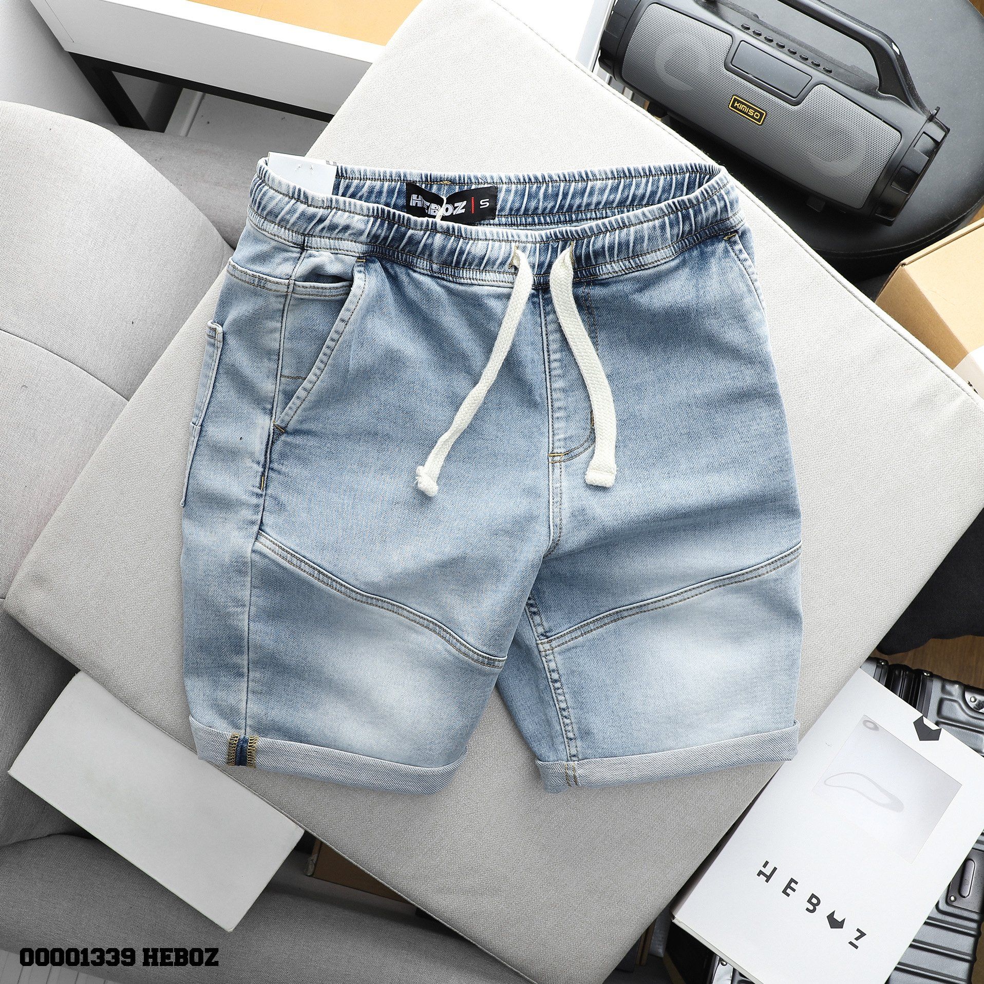  Quần short Bermuda denim mềm Heboz 4M - 00001339 