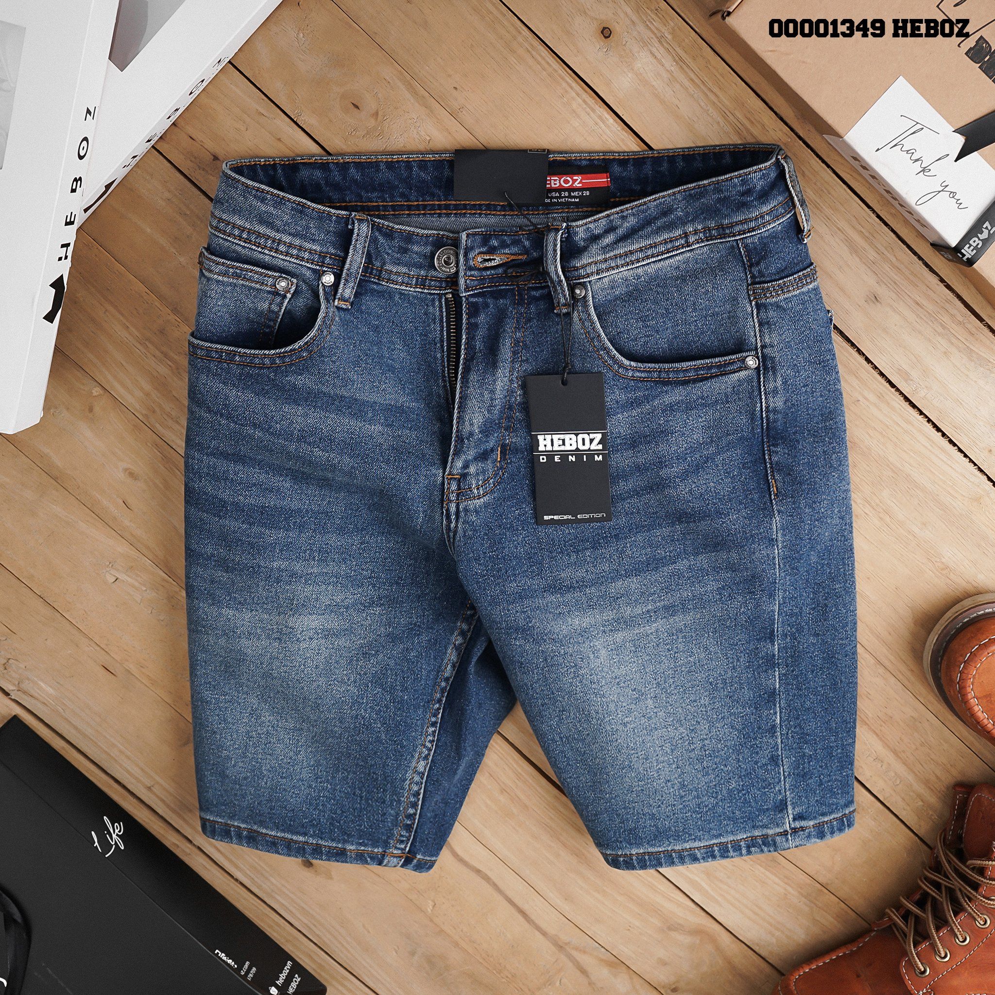  Quần short jean basic slim Heboz 4M - 00001349 