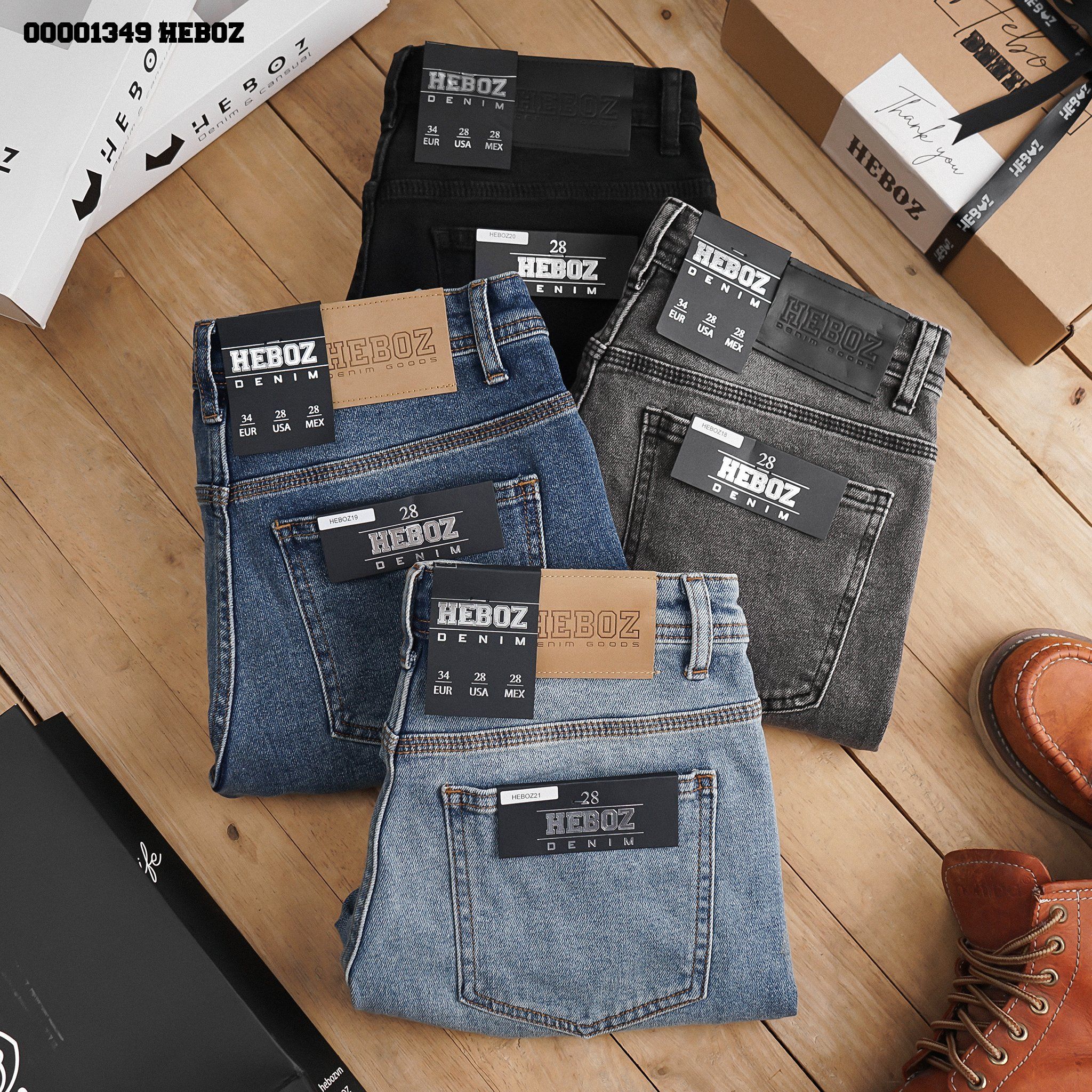  Quần short jean basic slim Heboz 4M - 00001349 