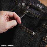  Quần jean indigo đen slim Heboz J019 - 00001512 